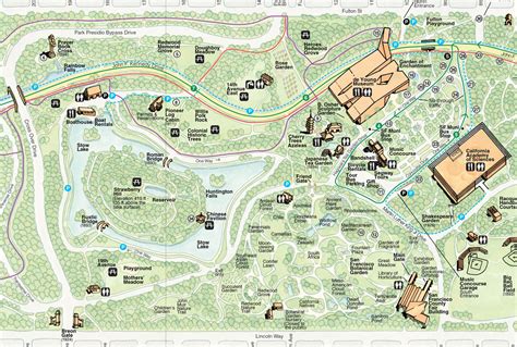 Printable Golden Gate Park Map - Golden Gate Park Lakes Foundsf - From ...