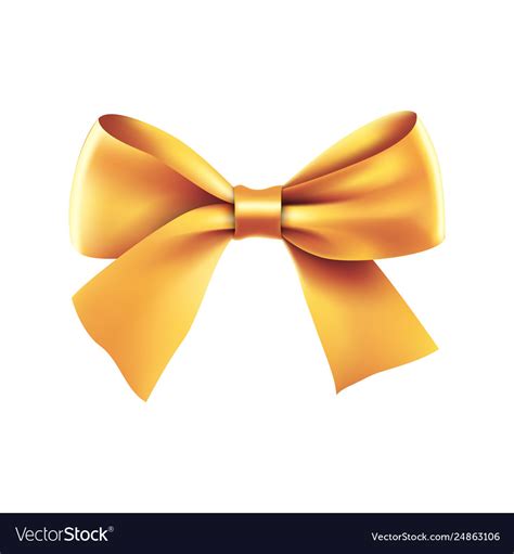 Decorative gold ribbon bow Royalty Free Vector Image