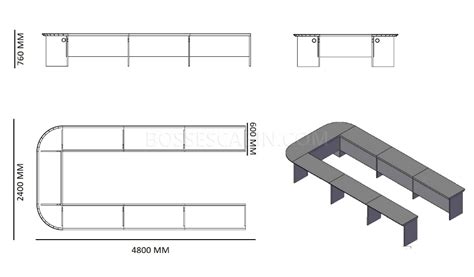 U Shape Conference Table, Veneer | Office Furniture Online: Boss'sCabin