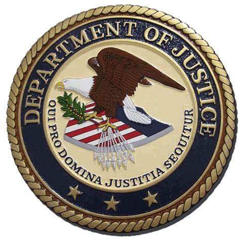 U.S. DOJ – Department of Justice wooden plaque seals & podium logo emblems