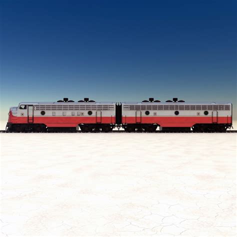 realistic locomotive emd f7 3d model