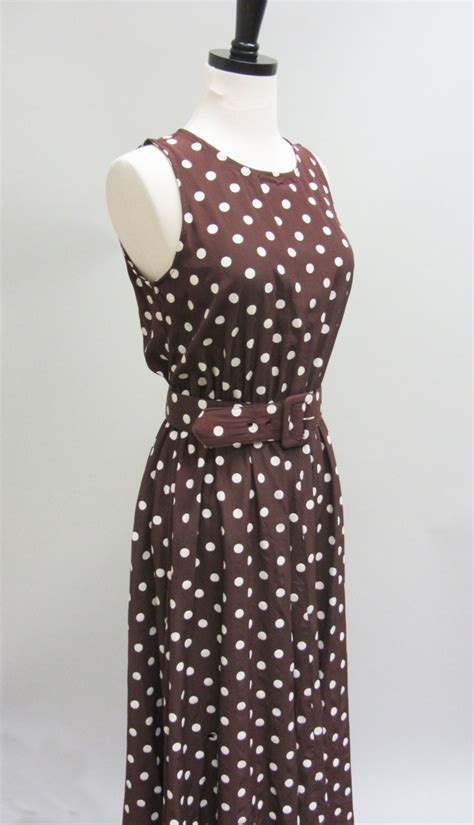 Pretty Woman Brown Polka Dot Dress Vintage 1990s