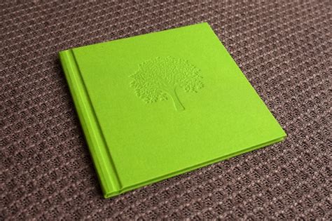 Premium Photo | Photo book with textile cover. light green color with ...