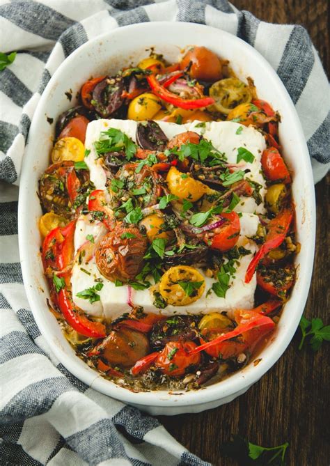 Baked Feta with Tomatoes and Olives - Feasting not Fasting