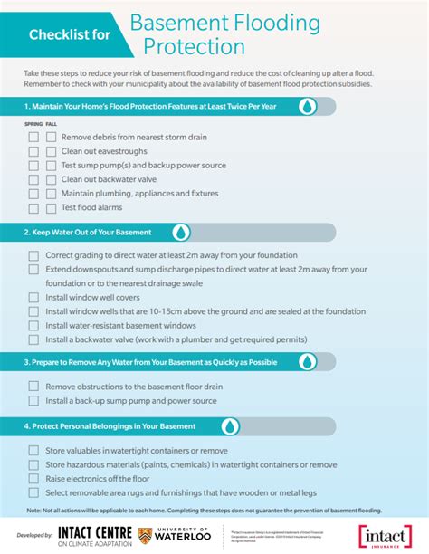 Basement Flood Prevention Checklist