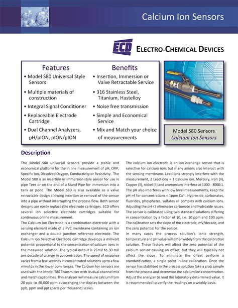 Calcium Sensor - Electro-Chemical Devices