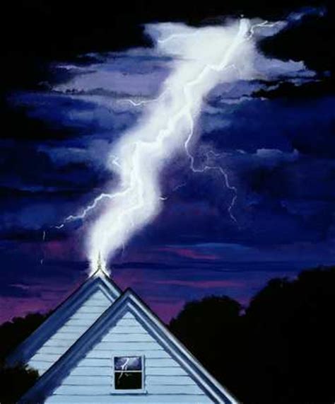 Stock Illustration - Lightning Hitting House