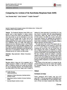 Akerstedt et al.,2016_Karolinska Sleepiness Scale 2 versions | Fatigue ...