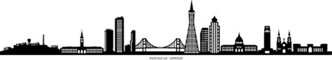 San Francisco Skyline Outline Silhouette Vector Stock Vector (Royalty ...