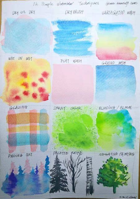 12 How to paint watercolor basic techniques - Art-newself | Basic ...