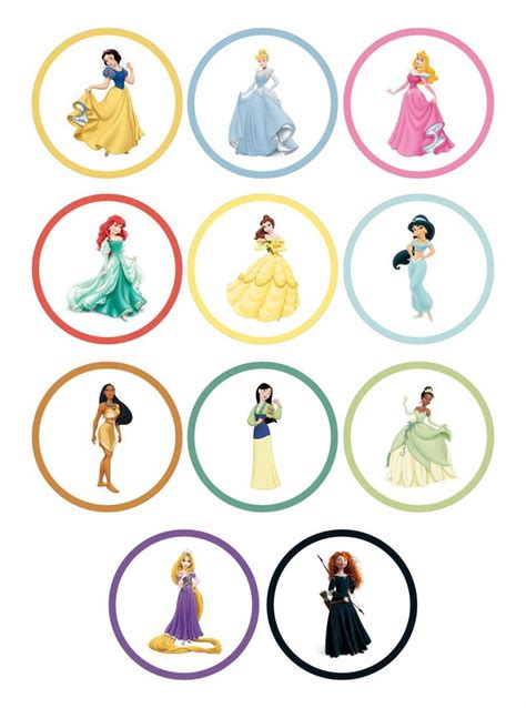 Disney Princess Printable Cupcake Toppers | Disney princess cupcakes ...