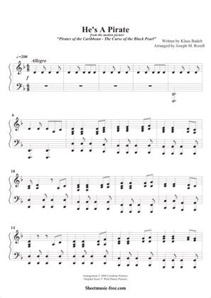 Pirates of the Caribbean - Pirates of the Caribbean Free Piano Sheet ...