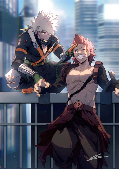 Bakugou Katsuki And Kirishima Eijirou Boku No Hero Academia Drawn By