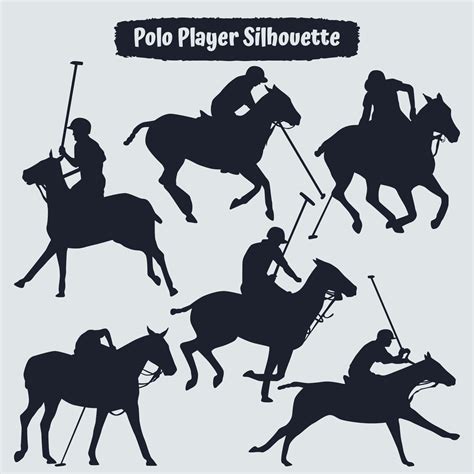 Collection of polo player silhouette vector 15774219 Vector Art at Vecteezy