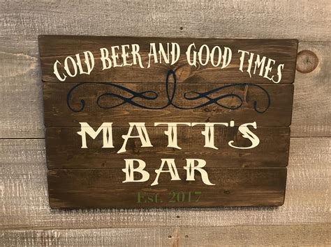 Wood Bar Signs Rustic Bar Sign Wood Custom Wood Bar Sign