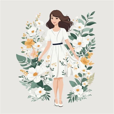 Premium Vector | Floral vector on white background