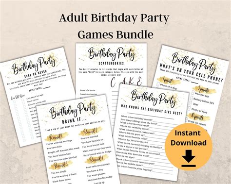 Adult Birthday Party Games Party Games for Adults Birthday - Etsy