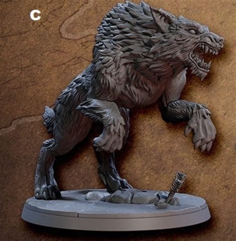 Dnd Wolf Miniature Wolf C DND Dungeons and Dragons D&D Dnd Miniature - Etsy