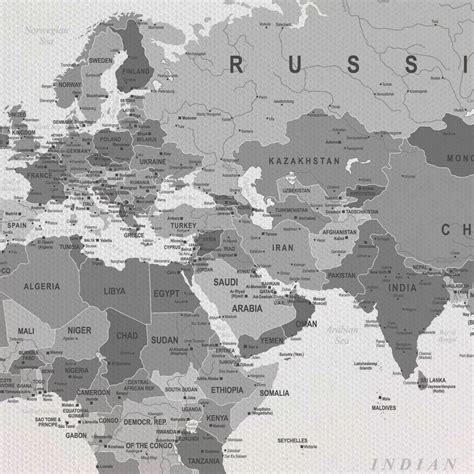 World Map Black And White Canvas Print – artprintshop.com