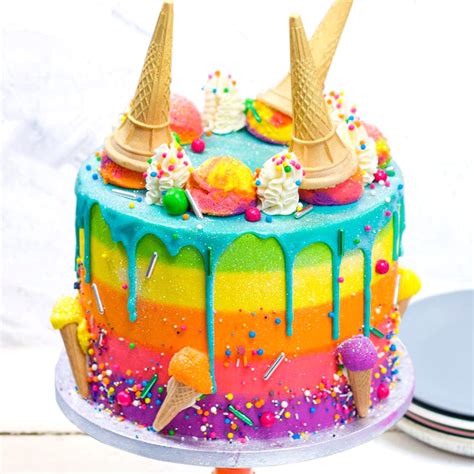 Online Ice Cream Cones Vanilla Rainbow Cake Gift Delivery in UAE ...