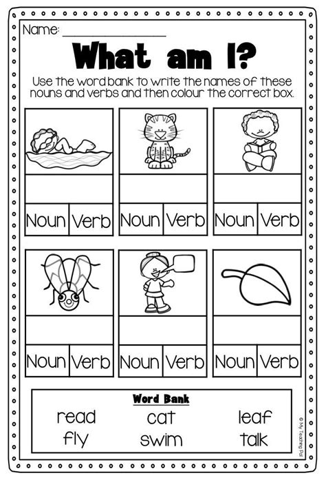 Nouns And Verbs Worksheets For Grade 2