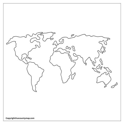 Blank World Map with Countries, Borders & Continents