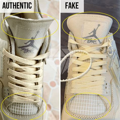 How To Spot Real Vs Fake Off-White Air Jordan 4 Sail – LegitGrails