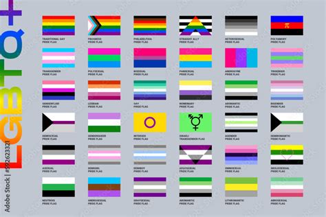 LGBT sexual identity pride flags gender collection. Flag of gay ...