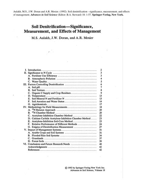 (PDF) Soil Denitrification—Significance, Measurement, and Effects of ...