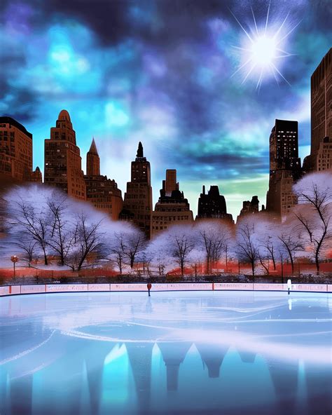 Stunning Ice Rink in Central Park · Creative Fabrica