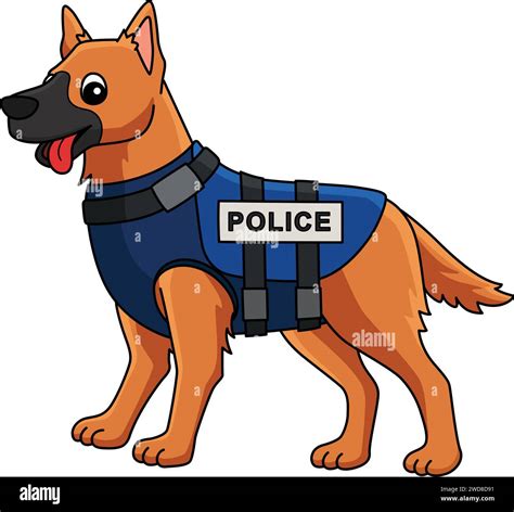 Police Dog Cartoon Colored Clipart Illustration Stock Vector Image