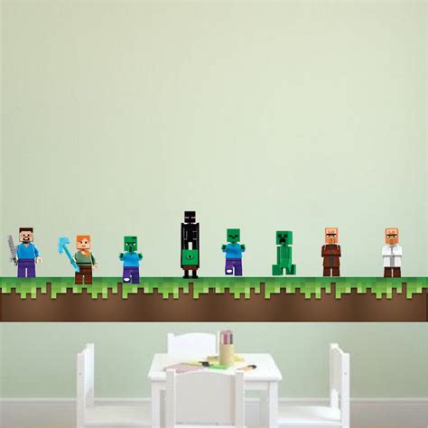 Minecraft Grass Wall Decal - Minecraft Decal - Video Game Wall Decal ...