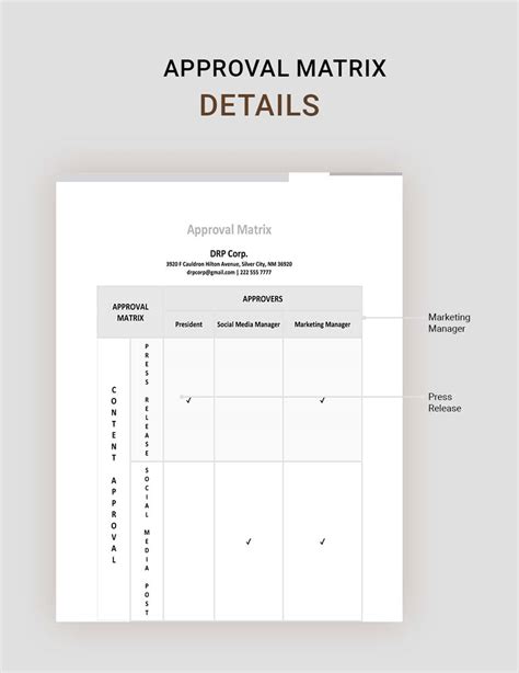 Approval Matrix Template Excel