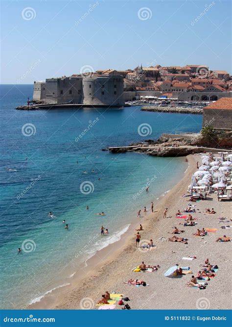 Banje beach Dubrovnik stock photo. Image of sunbathing - 5111832