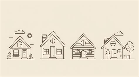 Premium Photo | Simple line drawing of a row of houses suitable for ...