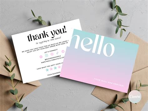 Thank You Cards Business, Thank You Cards Small Business, Editable ...