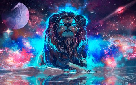 4k, l'espace, le lion, l'art, la galaxie, nébuleuse | L'art de lion ...