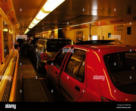 Car inside channel tunnel train hi-res stock photography and images - Alamy