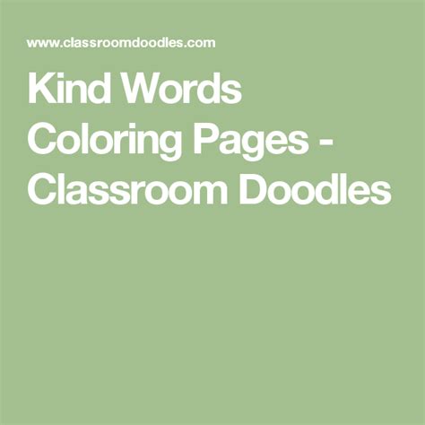 Kind Words Coloring Pages - Classroom Doodles