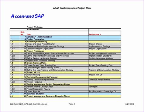 9 Excel Implementation Plan Template - Excel Templates