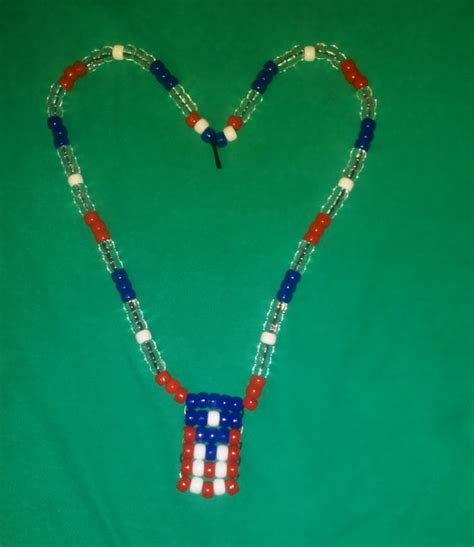 Items similar to Puerto Rico bead Flag necklace on Etsy