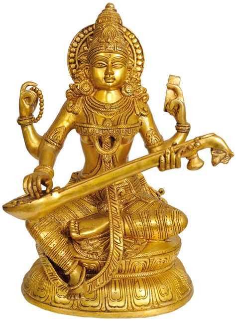 Goddess Saraswati Seated on Lotus