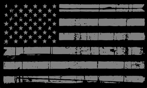 Tattered USA Flag Black Silver Decal – Powercall Sirens LLC