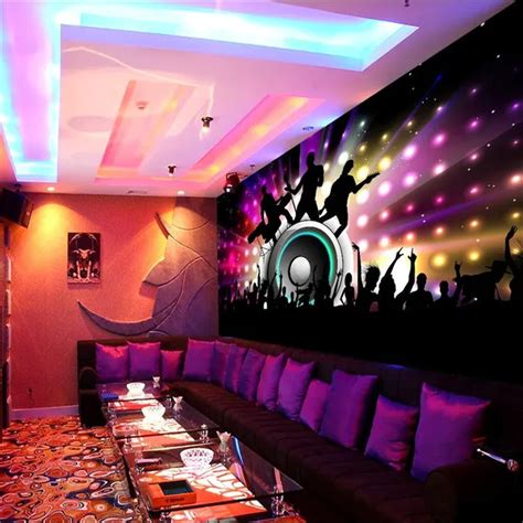 wall decor paper 3D Crazy music rock singing bar KTV disco nightclub ...