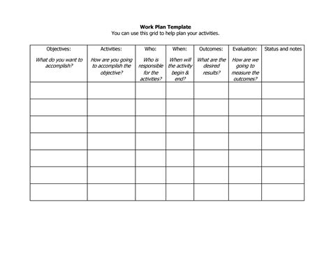 Work Plan - 40 Great Templates & Samples (Excel / Word) ᐅ TemplateLab