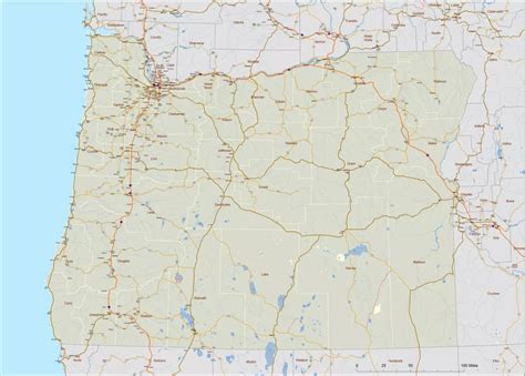 detailed road map of oregon | Your-Vector-Maps.com