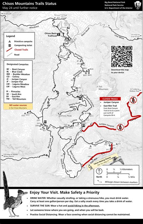 Chisos Mountains Backpacking Trails Map - Big Bend National Park (U.S ...