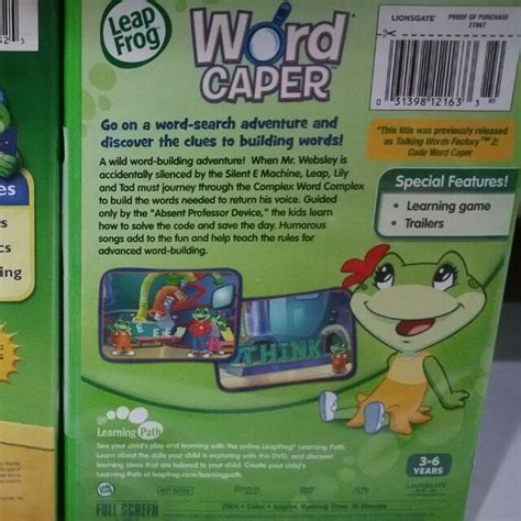 Leapfrog Letter Factory And Word Caper DVD, Babies & Kids on Carousell