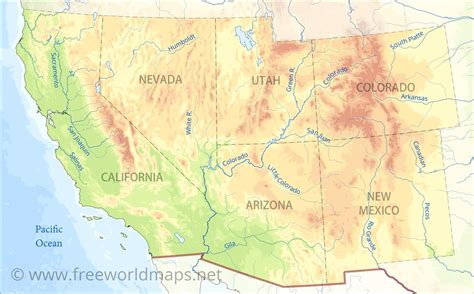 Map Of The Us Southwest - Vonny Johnette