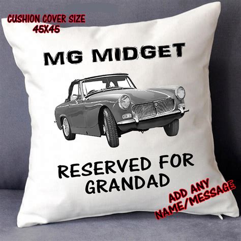 MG MIDGET Classic Car Personalised Gift Cushion Cover | Etsy